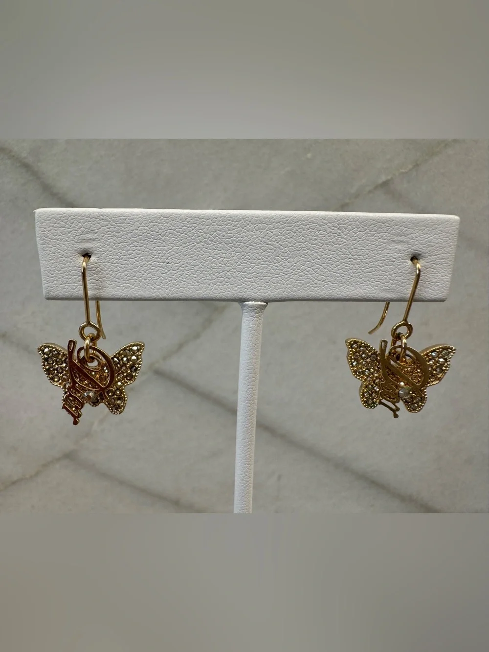 Christian Dior Butterfly Earrings Gold
